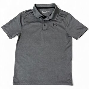 Under Armour‎ Youth Heatgear Loose Fit Short Sleeve Polo Shirt Gray Size-Large